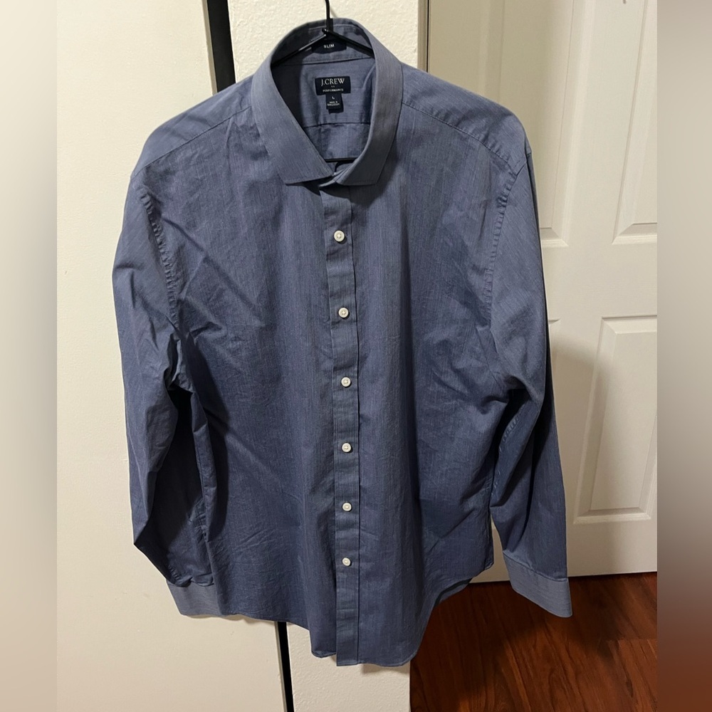 J. Crew Men’s Navy Blue Button-Up Dress Shirt